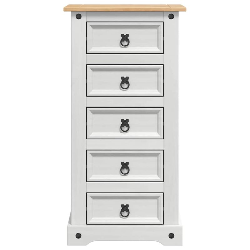 Casa si Gradina - Mobilier - Comode si corpuri - Noptiere - Noptiera cu sertar Alb 53 x 39 x 103 cm Lemn de pin masiv - Infinity.ro