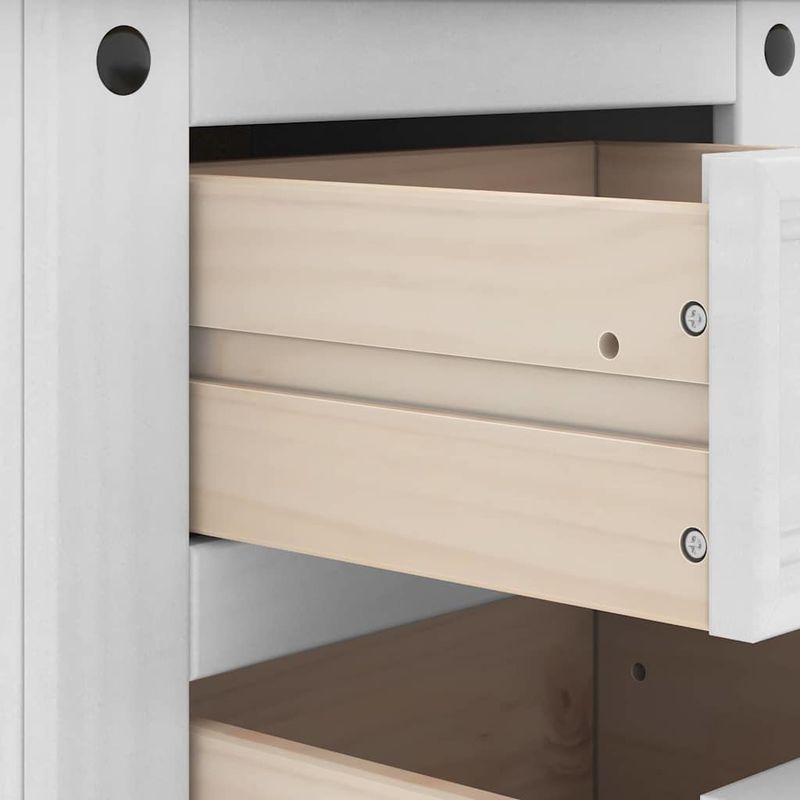 Casa si Gradina - Mobilier - Comode si corpuri - Noptiere - Noptiera cu sertar Alb 53 x 39 x 103 cm Lemn de pin masiv - Infinity.ro