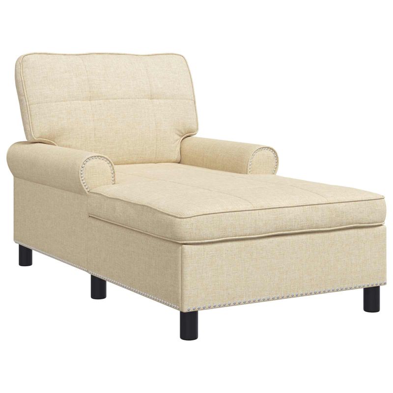 Casa si Gradina - Mobilier - Scaune si fotolii - Fotolii - Sezlong de relaxare cu perna Crem 91 x 157 x 91 cm tesatura - Infinity.ro