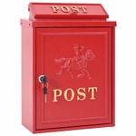 Casa si Gradina - Constructii - Depozitare, transport si protectie - Cutii postale - Cutie Postala Montata pe Perete Rosu 29 x 13 x 41 cm - Infinity.ro