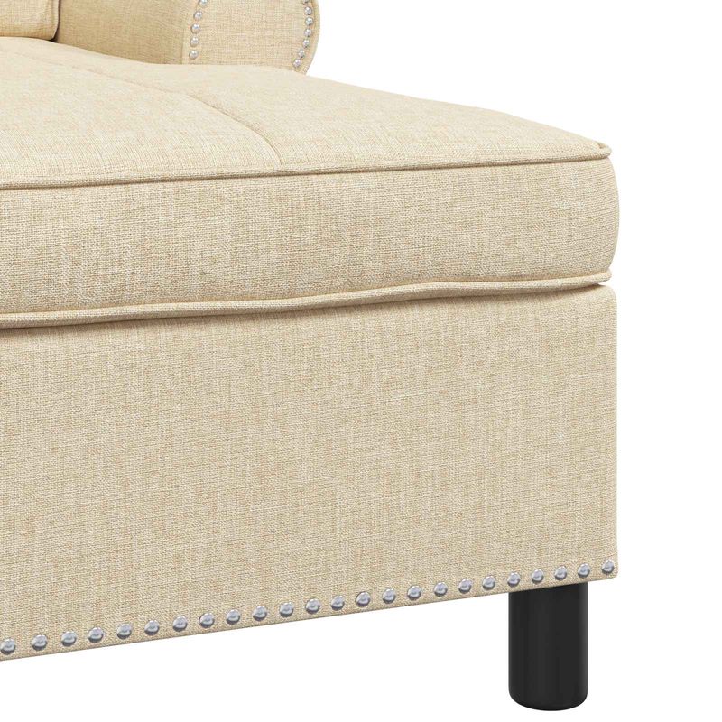 Casa si Gradina - Mobilier - Scaune si fotolii - Fotolii - Sezlong de relaxare cu perna Crem 91 x 157 x 91 cm tesatura - Infinity.ro