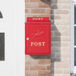 Casa si Gradina - Constructii - Depozitare, transport si protectie - Cutii postale - Cutie Postala Montata pe Perete Rosu 29 x 13 x 41 cm - Infinity.ro