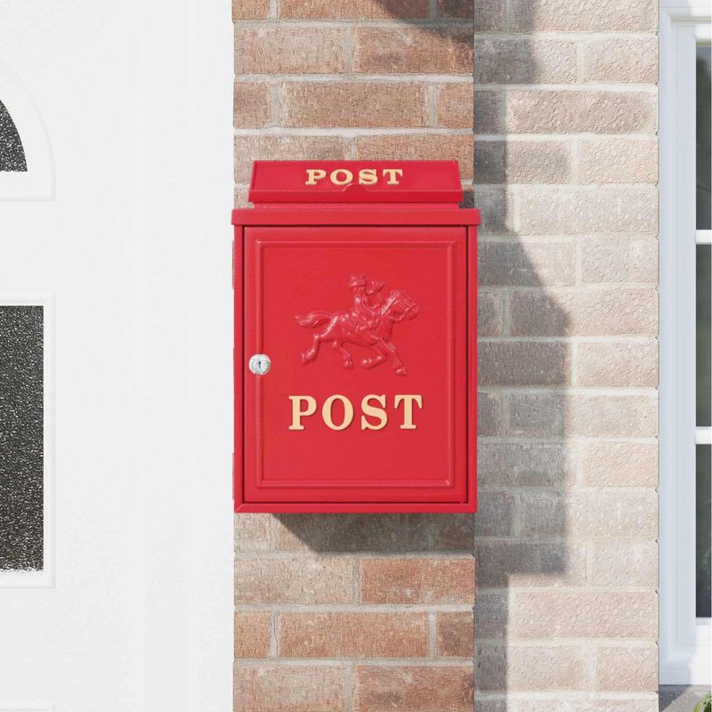 Casa si Gradina - Constructii - Depozitare, transport si protectie - Cutii postale - Cutie Postala Montata pe Perete Rosu 29 x 13 x 41 cm - Infinity.ro