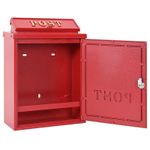 Casa si Gradina - Constructii - Depozitare, transport si protectie - Cutii postale - Cutie Postala Montata pe Perete Rosu 29 x 13 x 41 cm - Infinity.ro