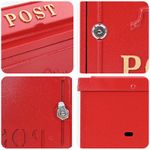 Casa si Gradina - Constructii - Depozitare, transport si protectie - Cutii postale - Cutie Postala Montata pe Perete Rosu 29 x 13 x 41 cm - Infinity.ro
