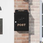 Casa si Gradina - Constructii - Depozitare, transport si protectie - Cutii postale - Cutie Postala Montata pe Perete Negru 29 x 13 x 41 cm - Infinity.ro