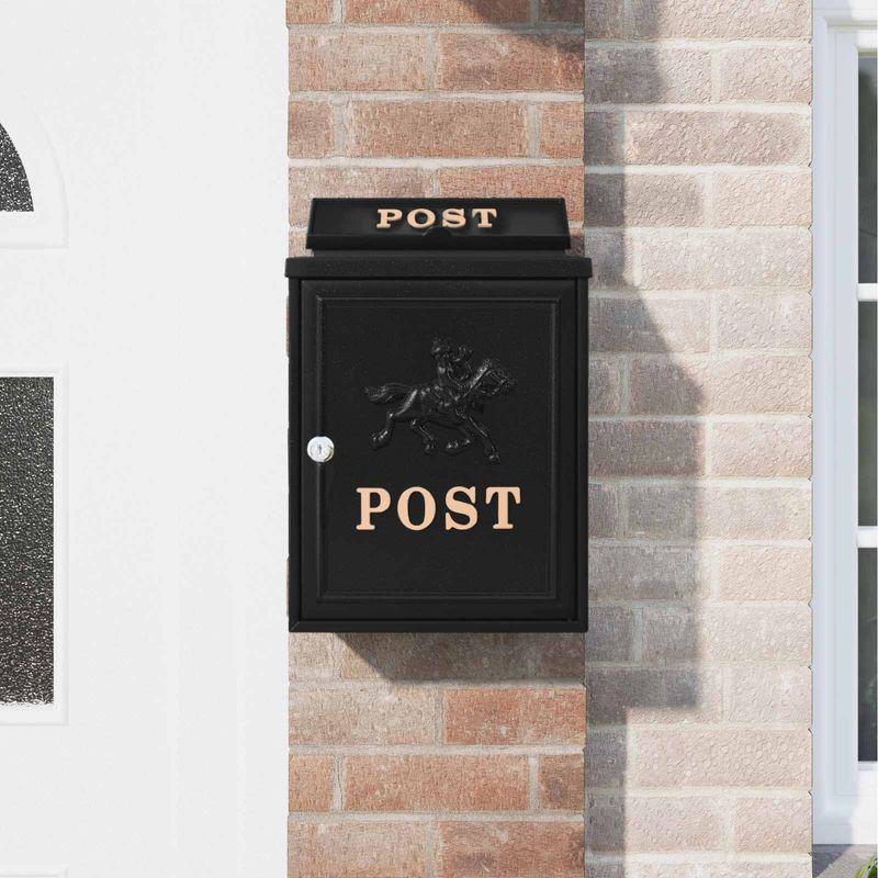 Casa si Gradina - Constructii - Depozitare, transport si protectie - Cutii postale - Cutie Postala Montata pe Perete Negru 29 x 13 x 41 cm - Infinity.ro