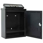 Casa si Gradina - Constructii - Depozitare, transport si protectie - Cutii postale - Cutie Postala Montata pe Perete Negru 29 x 13 x 41 cm - Infinity.ro