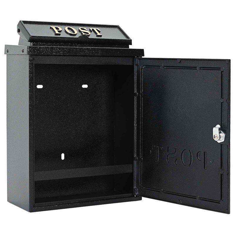 Casa si Gradina - Constructii - Depozitare, transport si protectie - Cutii postale - Cutie Postala Montata pe Perete Negru 29 x 13 x 41 cm - Infinity.ro