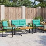 Casa si Gradina - Gradina si terasa - Mobilier exterior - Seturi mobila gradina - Set de Mobilier pentru Exterior cu perna 4 pcs Turcoaz - Infinity.ro