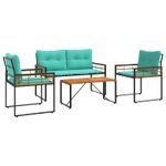 Casa si Gradina - Gradina si terasa - Mobilier exterior - Seturi mobila gradina - Set de Mobilier pentru Exterior cu perna 4 pcs Turcoaz - Infinity.ro