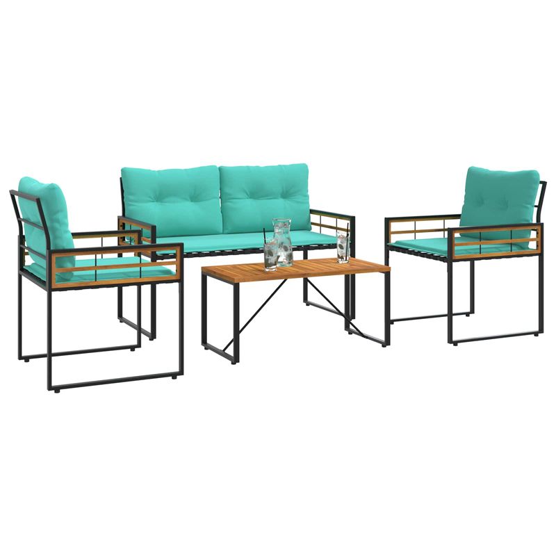 Casa si Gradina - Gradina si terasa - Mobilier exterior - Seturi mobila gradina - Set de Mobilier pentru Exterior cu perna 4 pcs Turcoaz - Infinity.ro