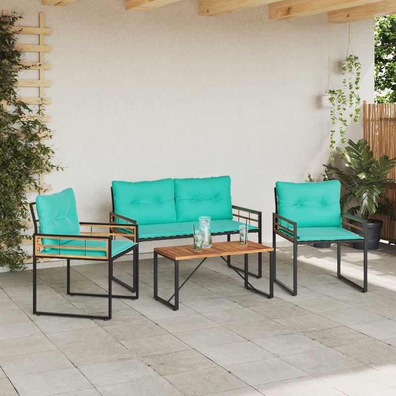 Casa si Gradina - Gradina si terasa - Mobilier exterior - Seturi mobila gradina - Set de Mobilier pentru Exterior cu perna 4 pcs Turcoaz - Infinity.ro