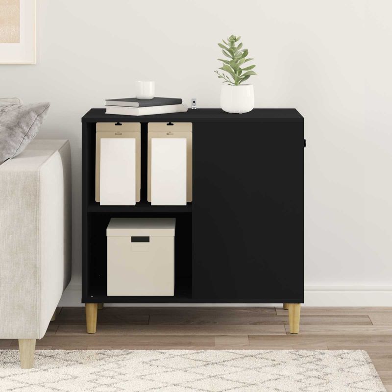 Petshop - Accesorii petshop - Culcusuri si custi - Custi interior si exterior - Casa pentru pisici Negru 72 x 42.5 x 70 cm Lemn compozit - Infinity.ro