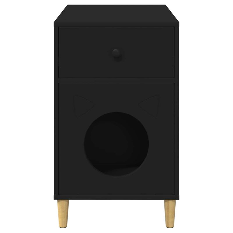 Petshop - Accesorii petshop - Culcusuri si custi - Custi interior si exterior - Casa pentru pisici Negru 72 x 42.5 x 70 cm Lemn compozit - Infinity.ro