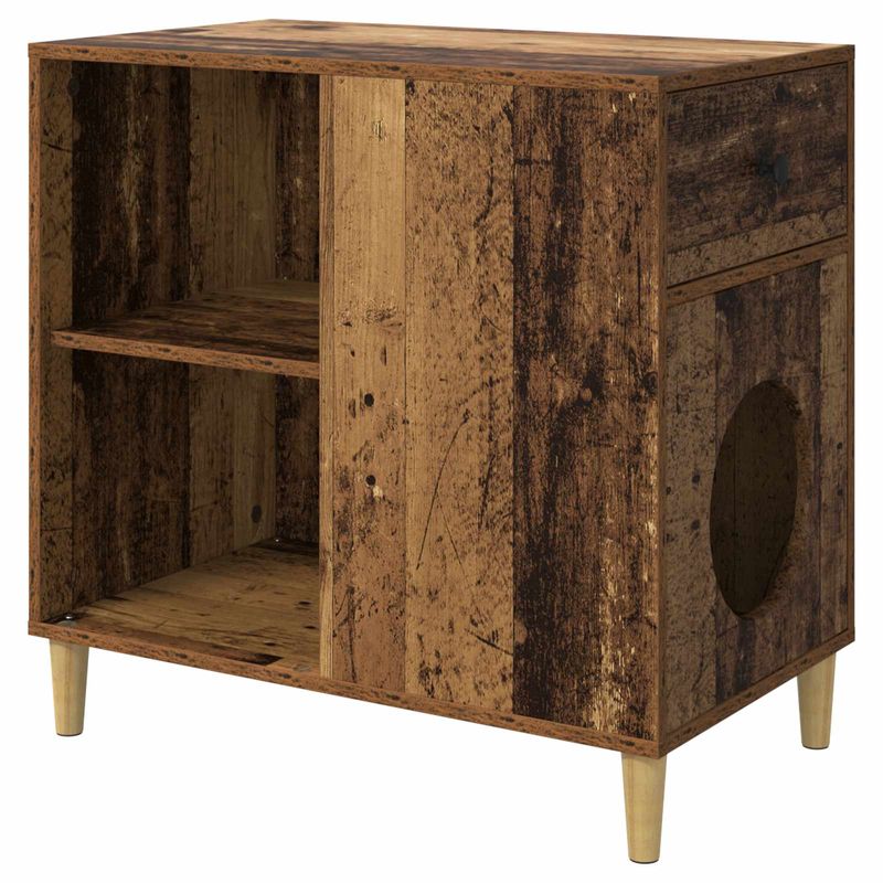 Petshop - Accesorii petshop - Jucarii animale - Ansambluri de joaca - Casa pentru pisici Lemn vechi 72 x 42.5 x 70 cm Lemn compozit - Infinity.ro