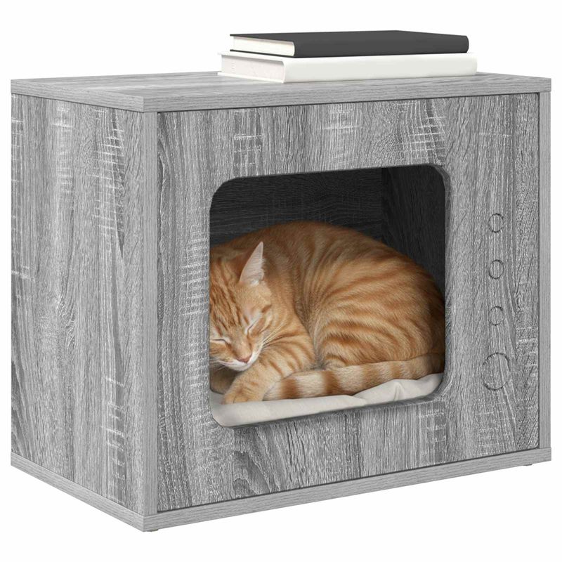 Petshop - Accesorii petshop - Jucarii animale - Ansambluri de joaca - Casa pentru pisici Gri Sonoma 51 x 30 x 42 cm Lemn compozit - Infinity.ro