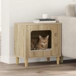 Petshop - Accesorii petshop - Culcusuri si custi - Custi interior si exterior - Casa pentru pisici Sonoma 51 x 30 x 52 cm Lemn compozit - Infinity.ro