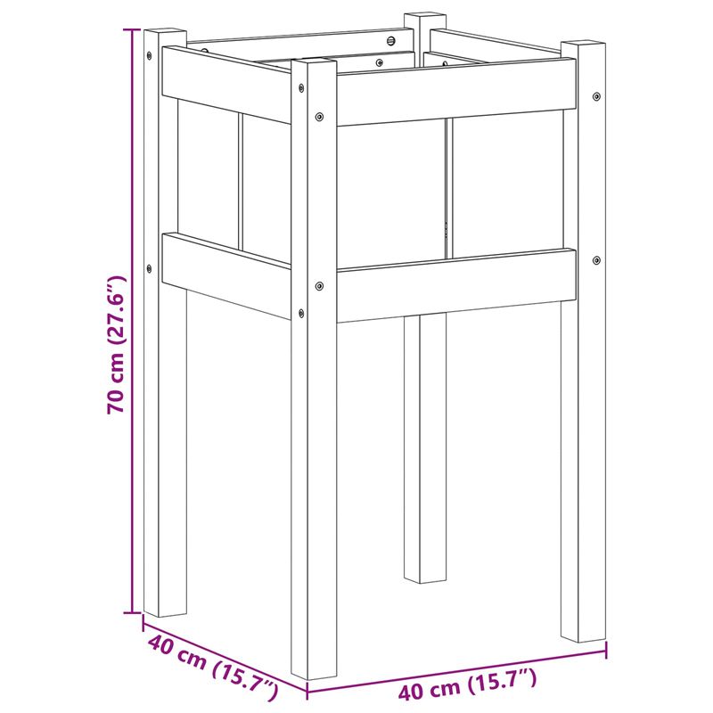 Casa si Gradina - Decoratiuni - Obiecte decorative - Vaze si boluri decorative - Vaza pentru Gradina Natura 40 x 40 x 70 cm Lemn de pin masiv - Infinity.ro