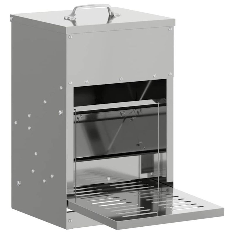 Petshop - Accesorii petshop - Castroane si adapatori - Hranitor cu pedale pentru pui Argintiu 25 x 42 x 40 cm - Infinity.ro