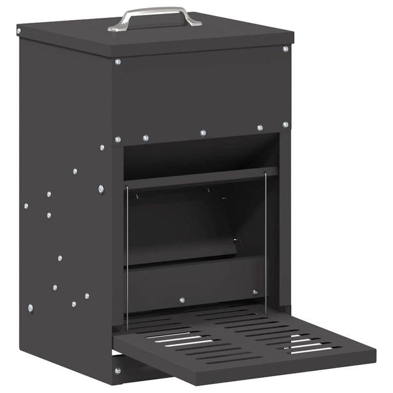 Petshop - Accesorii petshop - Castroane si adapatori - Hranitor cu pedale pentru pui Negru 25 x 42 x 40 cm - Infinity.ro