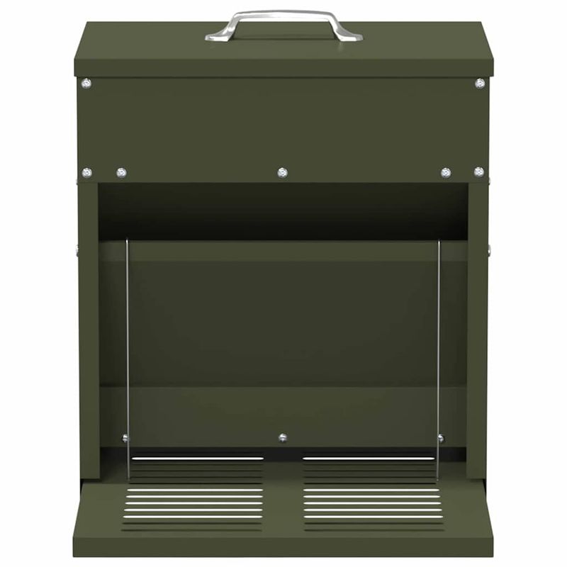 Petshop - Accesorii petshop - Castroane si adapatori - Hranitor cu pedale pentru pui Verde masliniu 33 x 42 x 40 cm - Infinity.ro