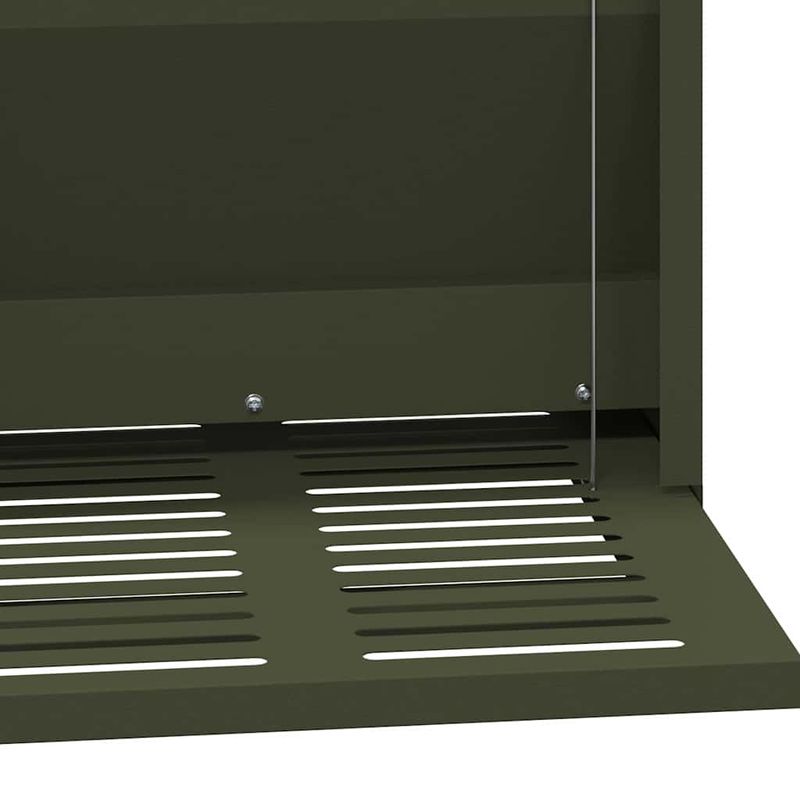 Petshop - Accesorii petshop - Castroane si adapatori - Hranitor cu pedale pentru pui Verde masliniu 33 x 42 x 40 cm - Infinity.ro