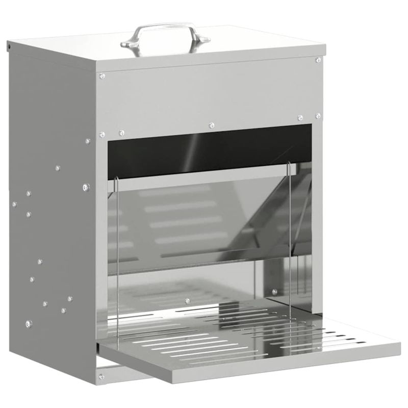 Petshop - Accesorii petshop - Castroane si adapatori - Hranitor cu pedale pentru pui Argintiu 33 x 42 x 40 cm - Infinity.ro