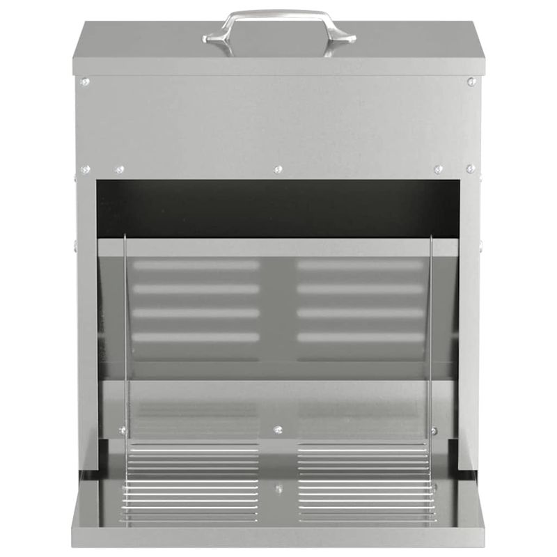 Petshop - Accesorii petshop - Castroane si adapatori - Hranitor cu pedale pentru pui Argintiu 33 x 42 x 40 cm - Infinity.ro