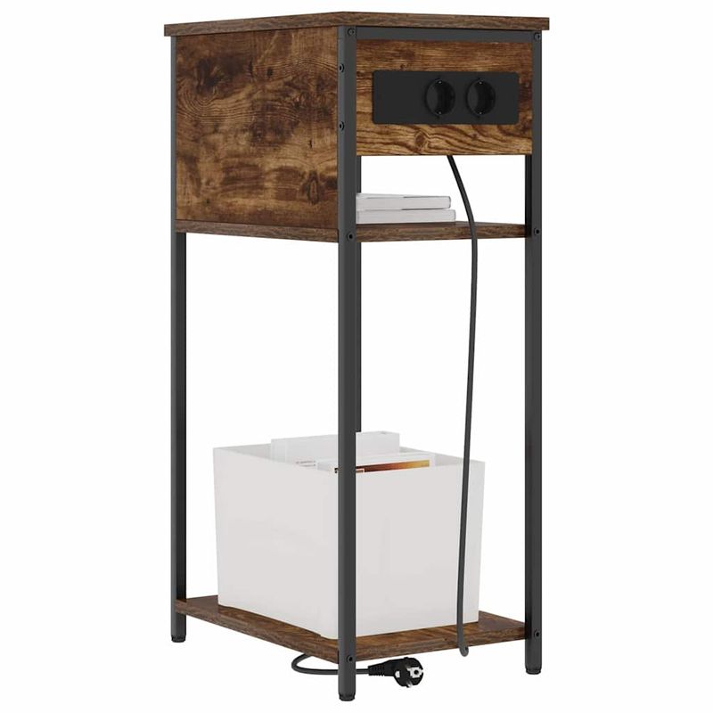 Casa si Gradina - Mobilier - Comode si corpuri - Noptiere - Dulap de noapte Stejar fumuriu 41 x 28 x 76 cm Lemn compozit - Infinity.ro