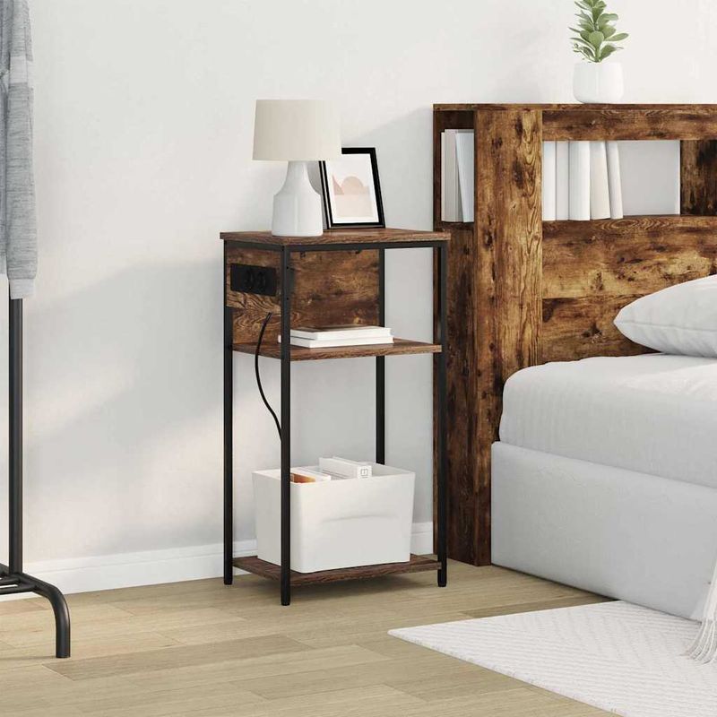 Casa si Gradina - Mobilier - Comode si corpuri - Noptiere - Dulap de noapte Stejar fumuriu 41 x 28 x 76 cm Lemn compozit - Infinity.ro