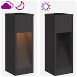 Casa si Gradina - Corpuri si surse de iluminat - Iluminat exterior - Felinare - Lampa de parcurs LED solar 2 pcs Negru Otel laminat la rece - Infinity.ro