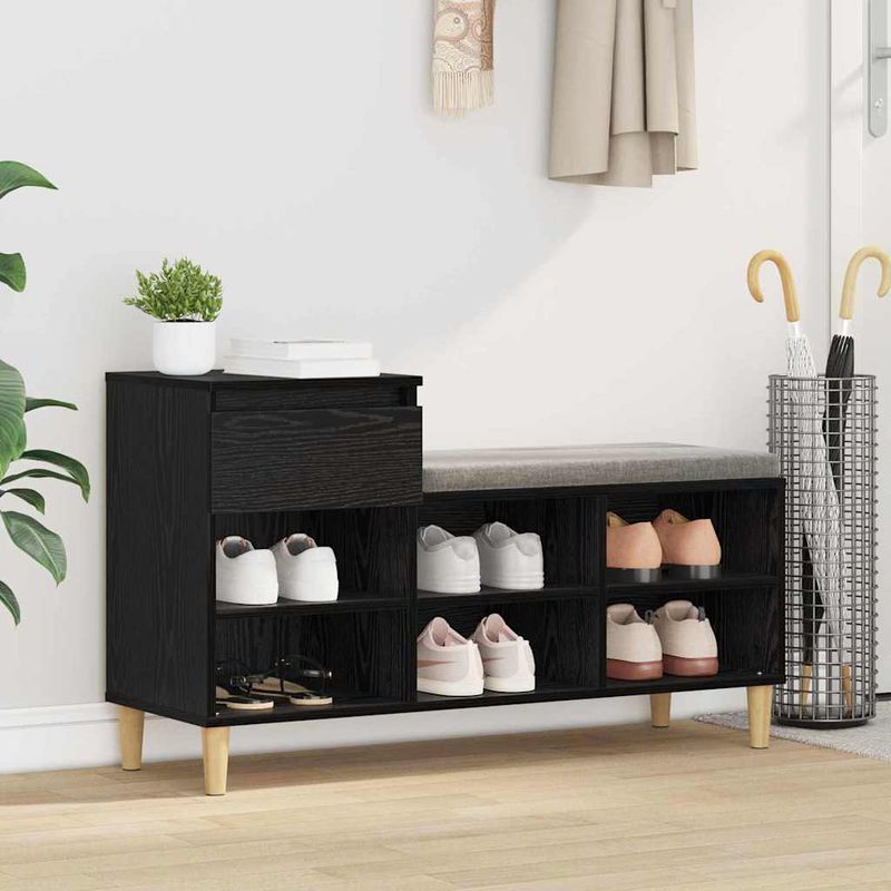 Casa si Gradina - Mobilier - Organizare si depozitare - Organizator incaltaminte - Dulap pentru pantofi cu sertar Stejar Negru 102 x 36 x 60 cm - Infinity.ro