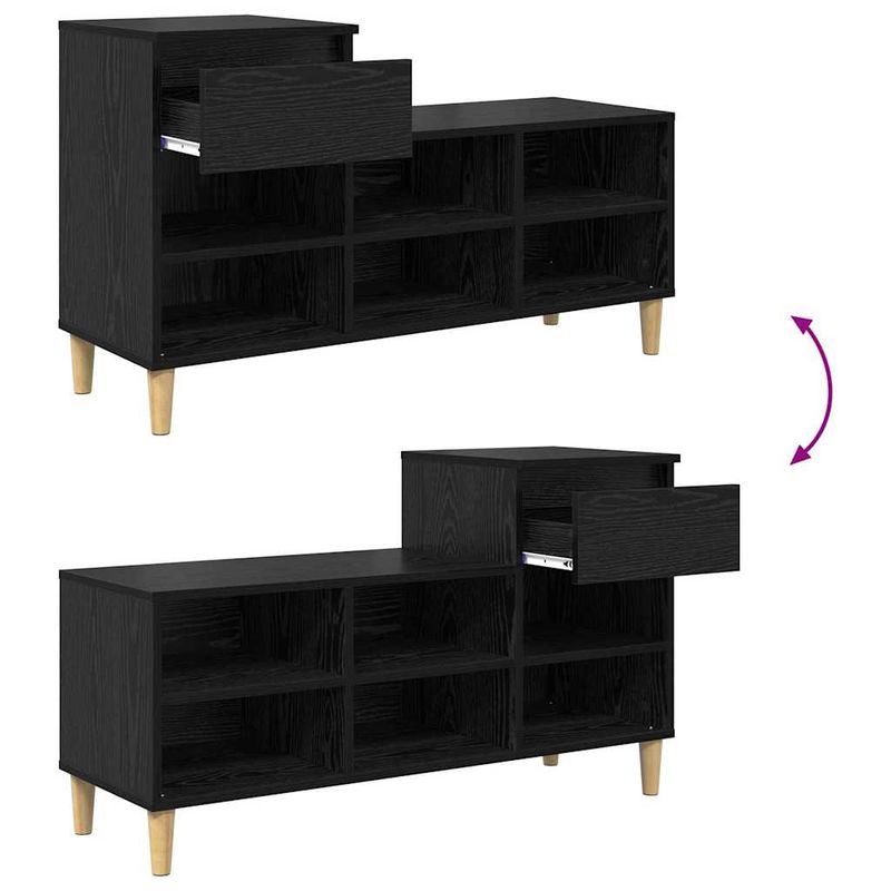 Casa si Gradina - Mobilier - Organizare si depozitare - Organizator incaltaminte - Dulap pentru pantofi cu sertar Stejar Negru 102 x 36 x 60 cm - Infinity.ro