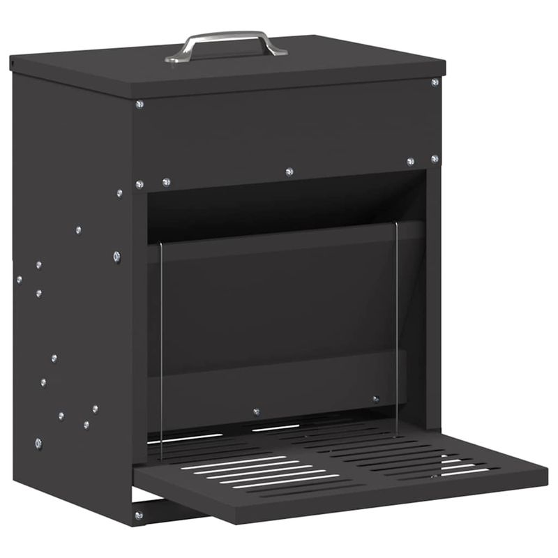 Petshop - Accesorii petshop - Castroane si adapatori - Hranitor cu pedale pentru pui Negru 33 x 42 x 40 cm - Infinity.ro