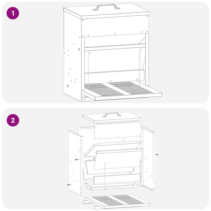 Petshop - Accesorii petshop - Castroane si adapatori - Hranitor cu pedale pentru pui Negru 33 x 42 x 40 cm - Infinity.ro
