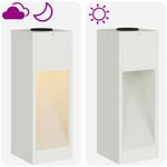 Casa si Gradina - Corpuri si surse de iluminat - Iluminat exterior - Felinare - Lampa de parcurs LED solar 2 pcs Alb Otel laminat la rece - Infinity.ro