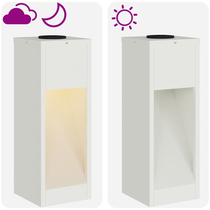 Casa si Gradina - Corpuri si surse de iluminat - Iluminat exterior - Felinare - Lampa de parcurs LED solar 2 pcs Alb Otel laminat la rece - Infinity.ro
