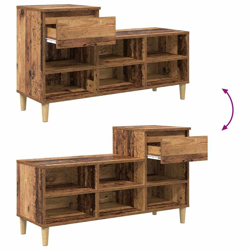 Casa si Gradina - Mobilier - Organizare si depozitare - Organizator incaltaminte - Dulap pentru pantofi Lemn vechi 102 x 36 x 60 cm Lemn compozit - Infinity.ro