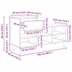 Casa si Gradina - Mobilier - Organizare si depozitare - Organizator incaltaminte - Dulap pentru pantofi Lemn vechi 102 x 36 x 60 cm Lemn compozit - Infinity.ro