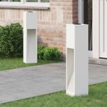 Casa si Gradina - Corpuri si surse de iluminat - Iluminat exterior - Felinare - Lampa de parcurs LED solar 2 pcs Alb Otel laminat la rece - Infinity.ro