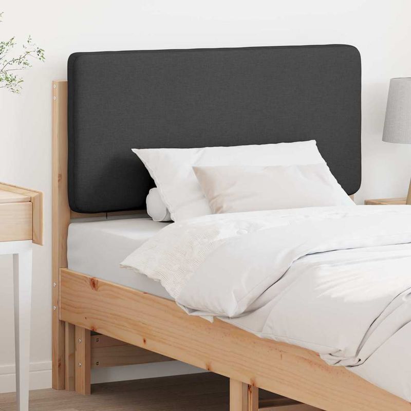 Casa si Gradina - Mobilier - Paturi si accesorii - Accesorii paturi - Tablie de pat tapitata Maro si gri inchis 80 cm Lemn de pin masiv - Infinity.ro