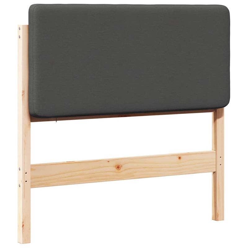 Casa si Gradina - Mobilier - Paturi si accesorii - Accesorii paturi - Tablie de pat tapitata Maro si gri inchis 80 cm Lemn de pin masiv - Infinity.ro