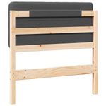 Casa si Gradina - Mobilier - Paturi si accesorii - Accesorii paturi - Tablie de pat tapitata Maro si gri inchis 80 cm Lemn de pin masiv - Infinity.ro