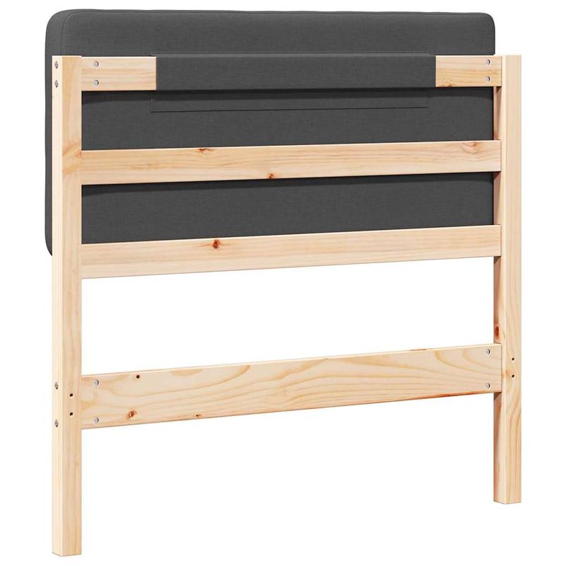Casa si Gradina - Mobilier - Paturi si accesorii - Accesorii paturi - Tablie de pat tapitata Maro si gri inchis 80 cm Lemn de pin masiv - Infinity.ro