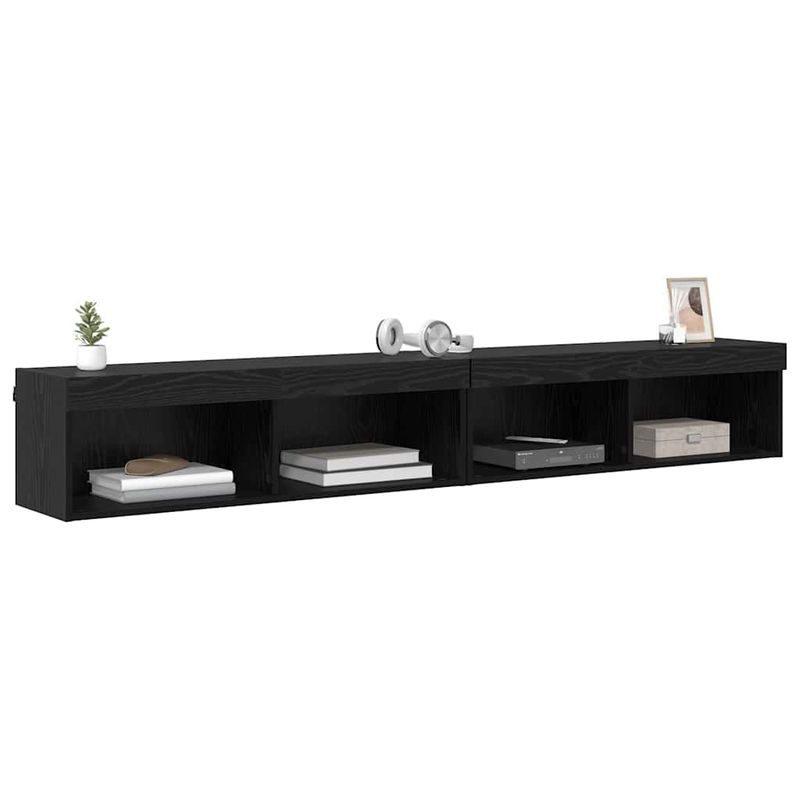 Casa si Gradina - Mobilier - Comode si corpuri - Comode - Dulapuri pentru TV Panama 2 pcs Stejar Negru 100 x 30 x 30 cm - Infinity.ro