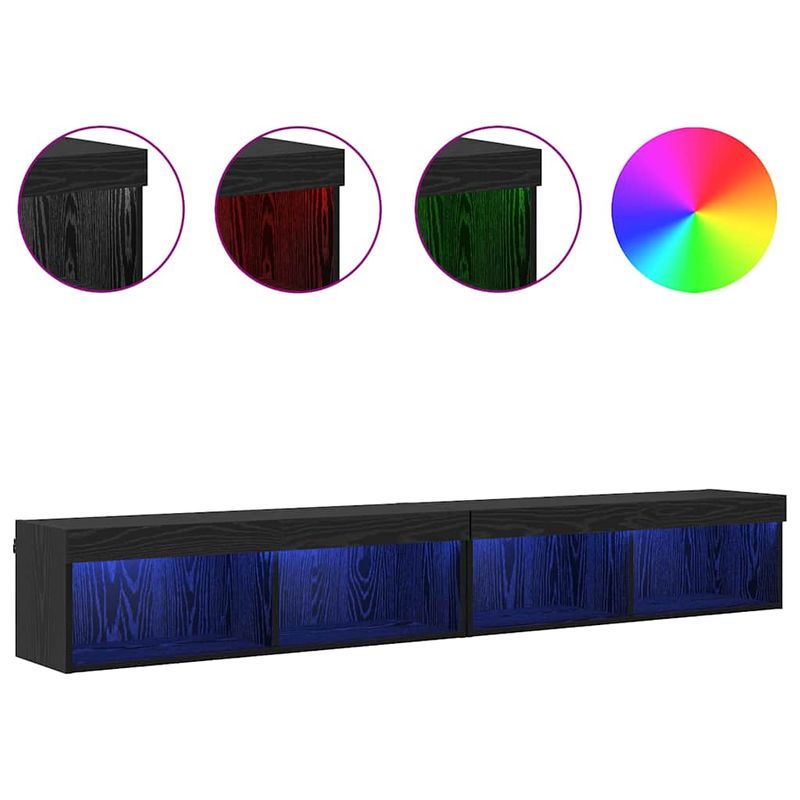 Casa si Gradina - Mobilier - Comode si corpuri - Comode - Dulapuri pentru TV Panama 2 pcs Stejar Negru 100 x 30 x 30 cm - Infinity.ro