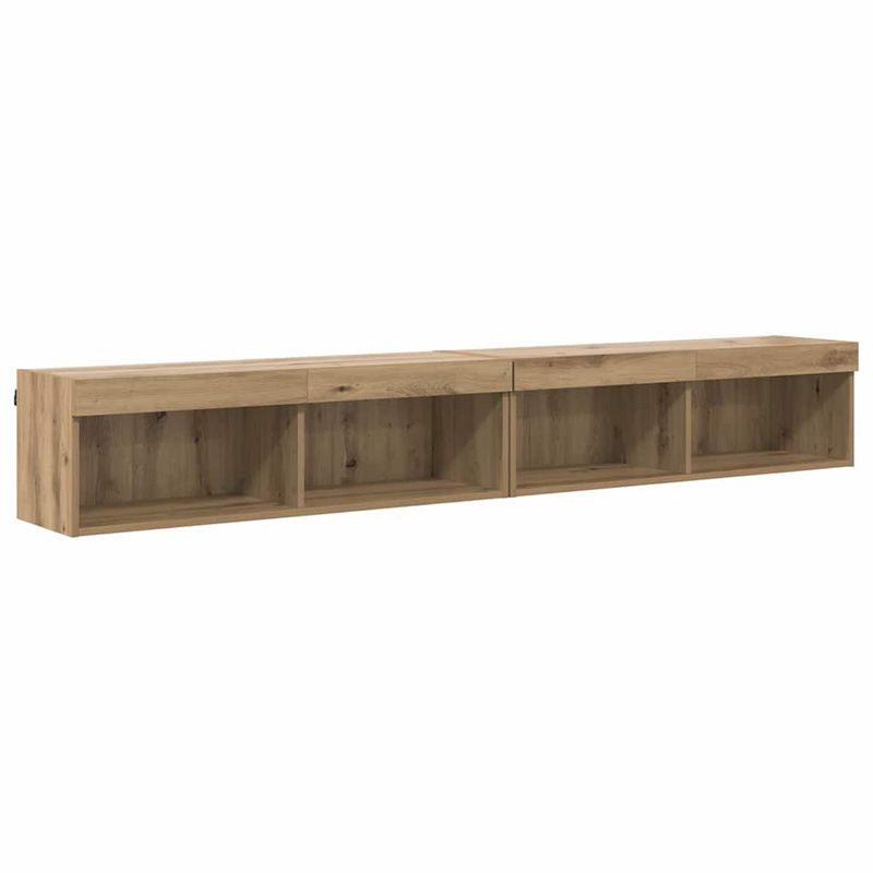 Casa si Gradina - Mobilier - Comode si corpuri - Comode - Dulapuri pentru TV Pe perete Panama 2 pcs Stejar Artizanal - Infinity.ro