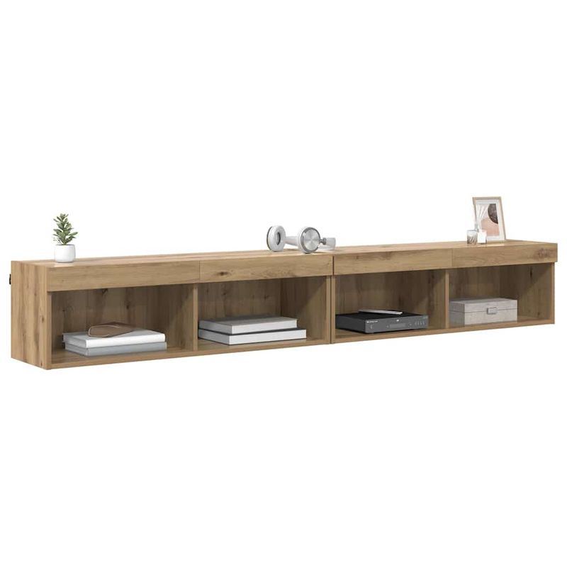 Casa si Gradina - Mobilier - Comode si corpuri - Comode - Dulapuri pentru TV Pe perete Panama 2 pcs Stejar Artizanal - Infinity.ro