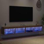 Casa si Gradina - Mobilier - Comode si corpuri - Comode - Dulapuri pentru TV Pe perete Panama 2 pcs Stejar Artizanal - Infinity.ro